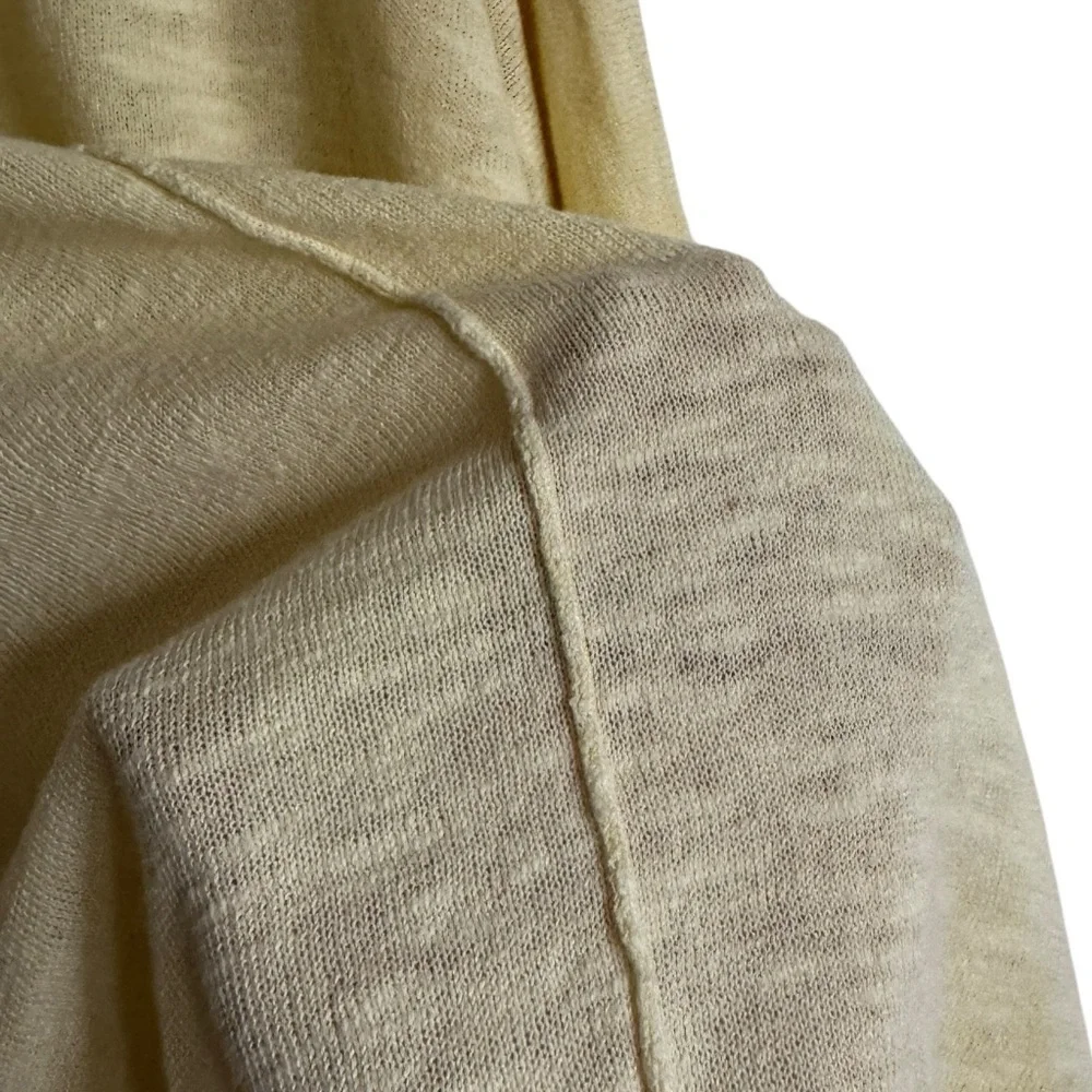 Eileen Fisher Organic Linen Cotton Slub V-Neck Sweater, Yellow, Size M
